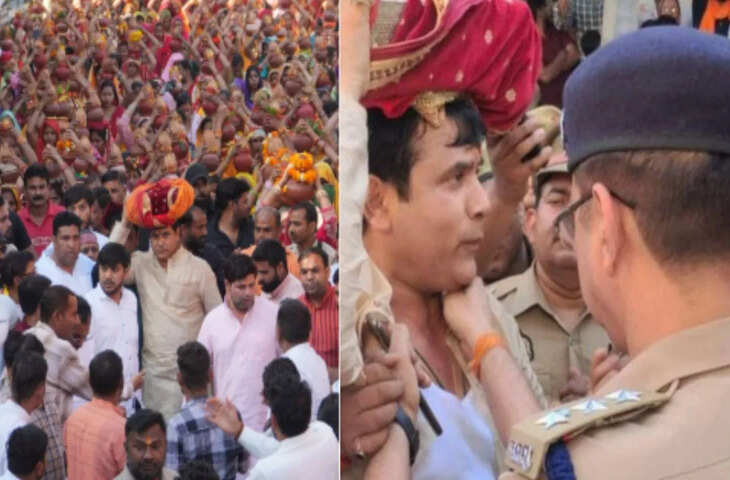 कलश यात्रा निकाल रहे थे बीजेपी विधायक, पुलिस ने रोका, पूछा- परमिशन कहां है