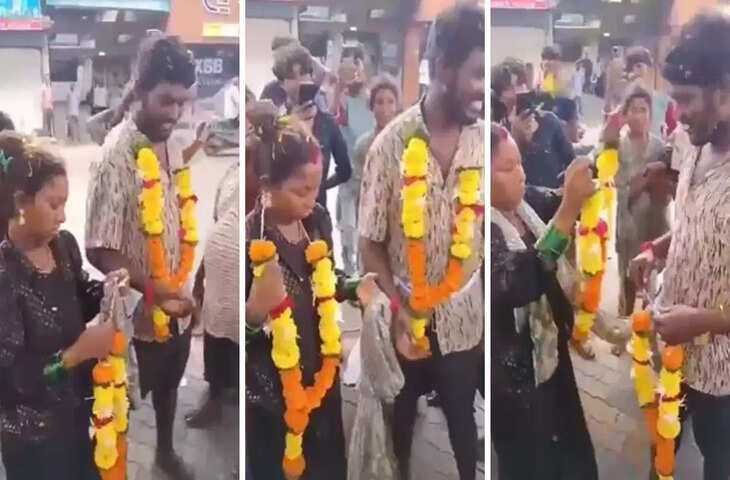 अमरावती में सड़क पर हुई अनोखी शादी, जयस्तंभ चौक पर पारधी दंपति ने लिए सात फेरे; वीडियो वायरल