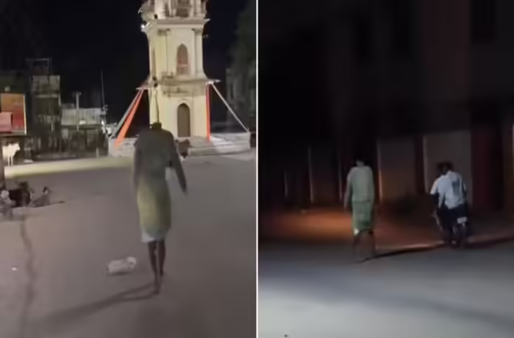 रात में 'सिरकटा' देखकर बाइक से जा रहे लोगों का हुआ बुरा हाल, वीडियो वायरल होते ही सामने आ गया सच