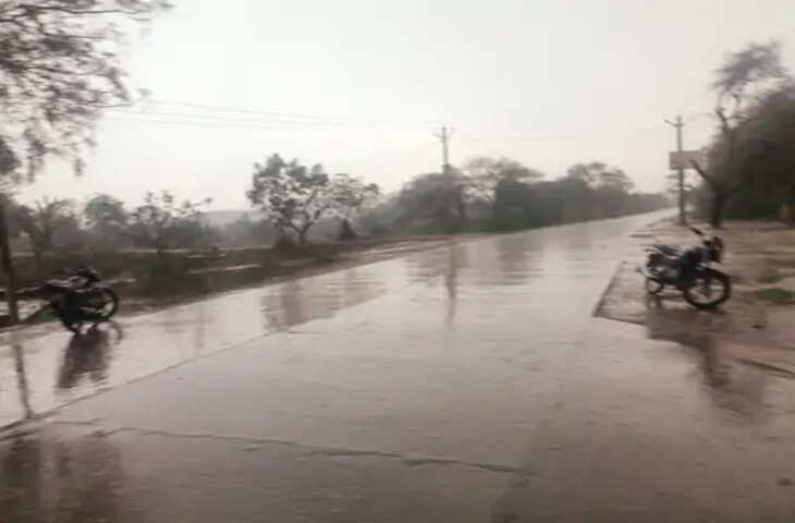 Sikar में तेज हवाओं के साथ जमकर बरसे बादल, कई गांवों में पड़े बेर के आकार के ओले