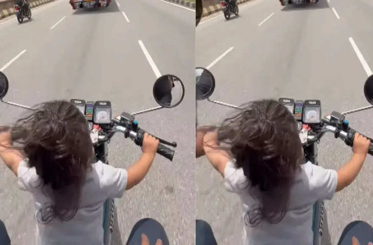 बंदे ने चलती सड़क पर बच्चे को चलाने दी बाइक, फिर दिखा ऐसा नजारा, लोगों ने जताई नाराजगी, Viral Video