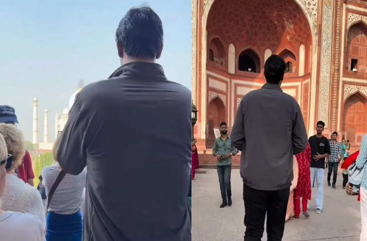Viral Video: ताजमहल पर 7.2 फीट लंबे शख्स को देख हैरान हुए टूरिस्ट, कमरे में कैद हुआ शॉकिंग रिएक्शन&nbsp;