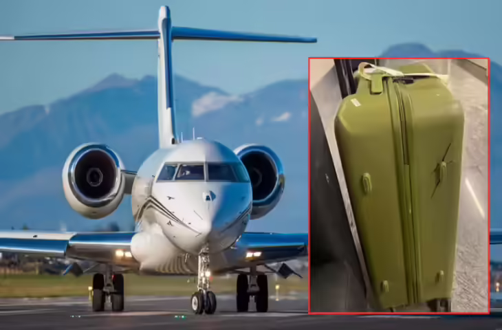 इंडिगो फ्लाइट में यात्री का सूटकेस टूटा, सोशल मीडिया पर वीडियो वायरल