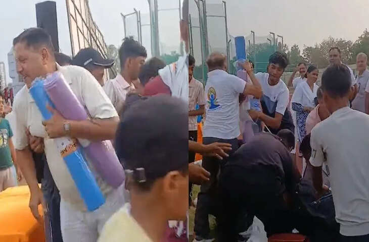 Yoga Day का अनोखा नजारा! योगा मैट लेने के लिए उमड़ी भीड़, सोशल मीडिया पर छाया VIDEO