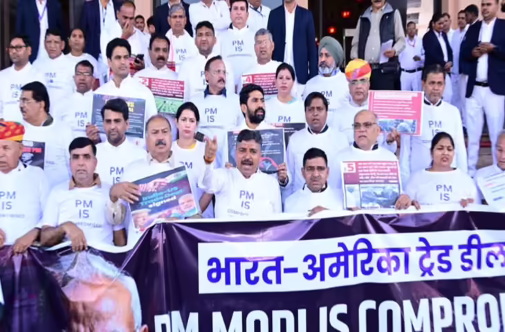 राजस्थान विधानसभा सत्र से पहले कांग्रेस विधायकों का पैदल मार्च, केंद्र सरकार के खिलाफ विरोध तेज