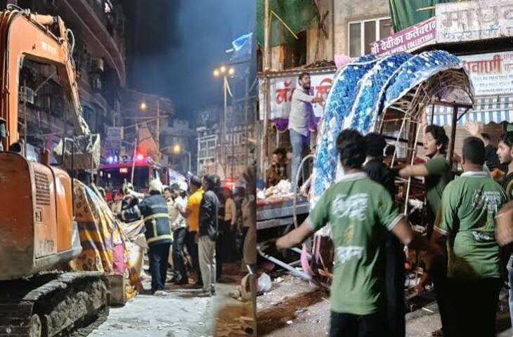 मुंबई में गणेश प्रतिमा गिरने से बड़ा हादसा, 2 की मौत और 5 घायल; आगमन जुलूस के दौरान मची अफरा-तफरी