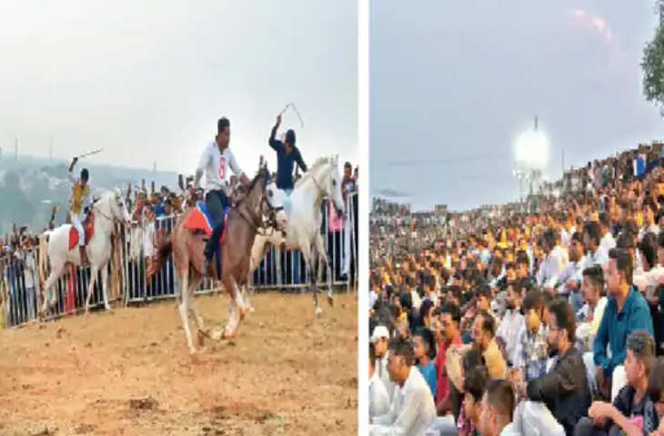 बेटमा की अमन-चमन टेकरी पर दशहरे का रोमांच, घोड़ों की रफ्तार और निशानेबाजों के कौशल ने बांधा समां