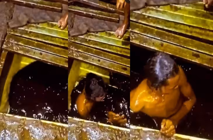 युवक ने तेल के टैंक को ही बना लिया नहाने की जगह, डुबकी लगाकर बाल धोता दिखा, VIDEO देख गुस्से में आए लोग