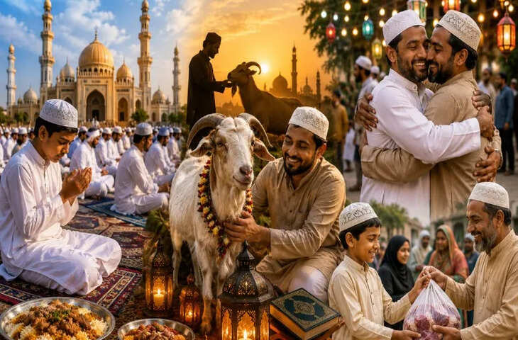 Bakrid 2026 Celebration: आज पूरे भारत में मनाई जा रही बकरीद, जानिए इस त्योहार में 3 दिन तक कुर्बानी का महत्व