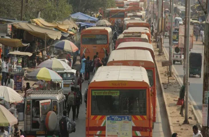 गोरखपुर रेलवे स्टेशन के आसपास बस रूट डायवर्जन से भीषण जाम