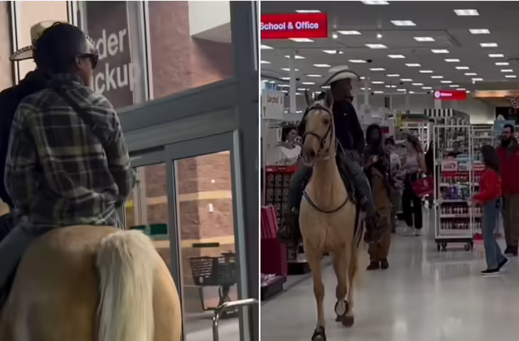 घोड़े पर सवार होकर स्टोर में घुसा शख्स,&nbsp;Viral Video में कैद हुआ वहां मौजूद लोगों का शॉकिंग रिएक्शन&nbsp;