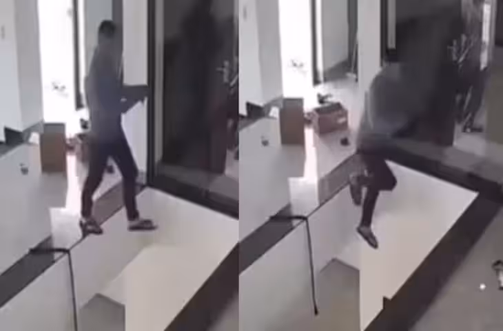 मोबाइल में नजरें गड़ाए चल रहा था शख्स, अगले ही पल हुआ खतरनाक हादसा, रूह कंपा देगा वीडियो..