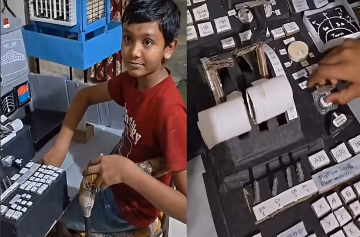 कार्डबोर्ड से तैयार किया विमान का शानदार कॉकपिट, छठी कक्षा के बच्चे की क्रिएटिविटी ने जीता सबका दिल