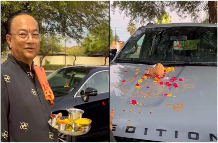 अमेरिका में कार पूजा का अनोखा VIDEO! पंडित ने बनाया &lsquo;ॐ&rsquo;, लेकिन स्वस्तिक बनाने से किया इनकार, वीडियो में जानें क्यों​​​​​​​