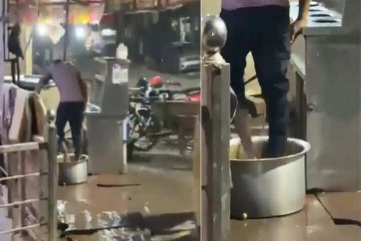 गाजियाबाद के फूड आउटलेट में स्वच्छता पर सवाल, पैरों से आलू धोने का वीडियो वायरल
