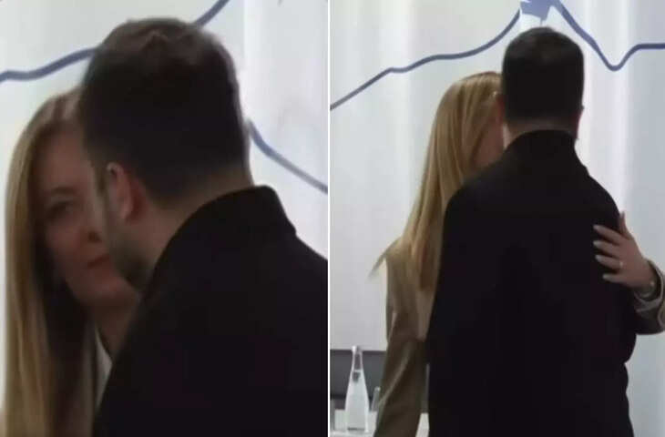 मुलाक़ात के दौरान&nbsp;मेलोनी को Kiss करने लगे जेलेंस्की! असहज हो गई इटली की प्रधानमंत्री, यहाँ देखे G7 का वायरल वीडियो&nbsp;
