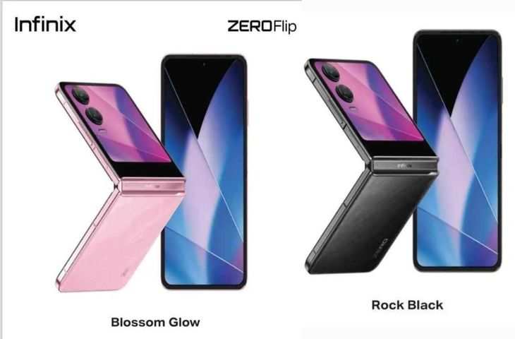 50MP with AI and AI This is an Infinix ZERO Flip and a mobile phone.