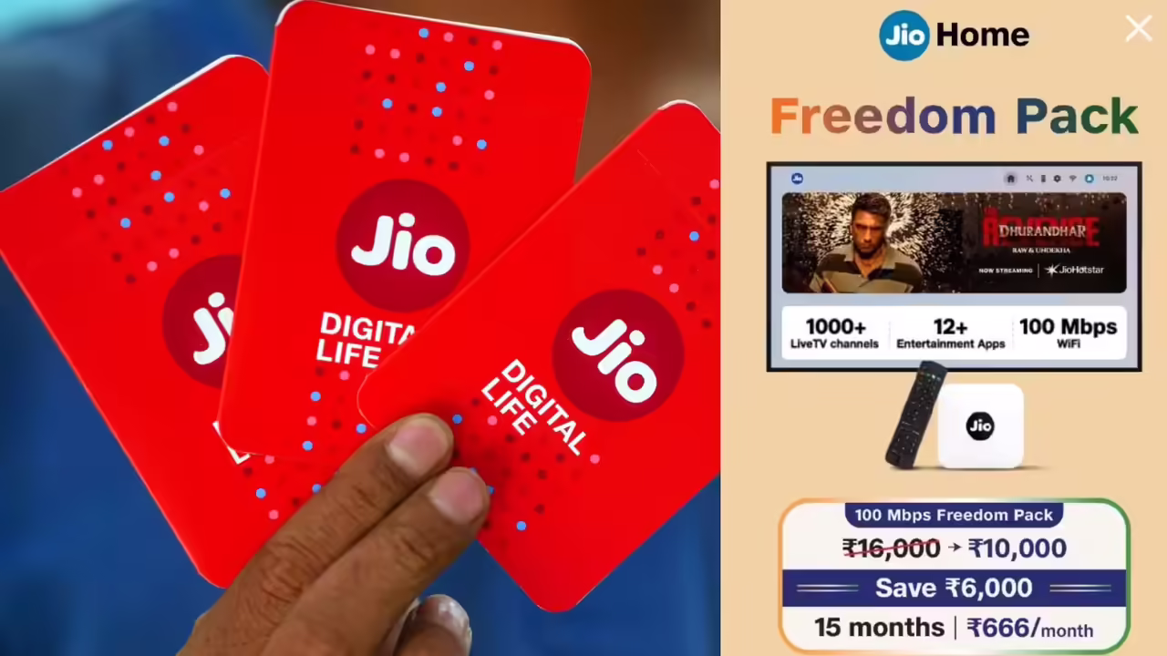 Jio Freedom Plan: 15 महीने तक नहीं होगी इंटरनेट की चिंता, 100Mbps स्पीड के साथ मिलेंगे 12 OTT प्लेटफॉर्म, जानें कीमत और फायदे