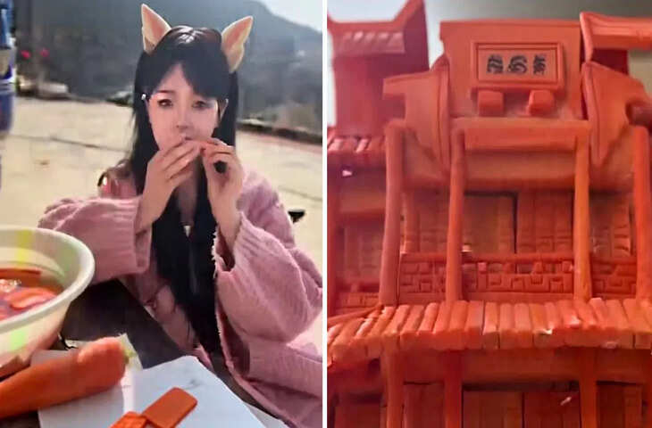 चीन की 25 वर्षीय युवती का अनोखा टैलेंट: दांतों से गाजर पर उकेरती हैं बारीक मूर्तियां, सोशल मीडिया पर बनीं सनसनी