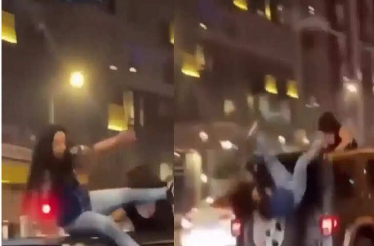 थार की छत पर स्टंट कर रहीं लड़कियां, ड्राइवर के गाड़ी चलाते ही हुआ खतरनाक मोड़, वीडियो वायरल