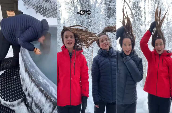 माइनस 35 डिग्री में दो लड़कियों का एक्सपेरिमेंट, वीडियो देख लोग रह गए हैरान