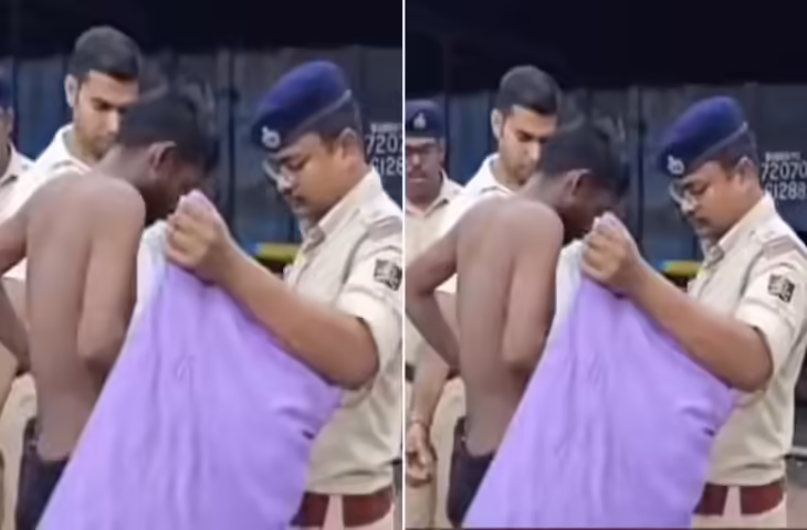 23 किलो गांजा लेकर फरार होने की फिराक में थी गैंग, तभी पुलिस ने उतरवा दी शर्ट, वीडियो वायरल