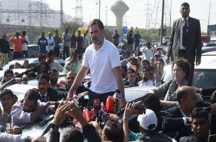 राहुल गांधी के प्रदर्शन के बाद नया सियासी बवाल! महिला पुलिस से अभद्रता के आरोपों पर कांग्रेस दफ्तर का BJP ने किया घेराव