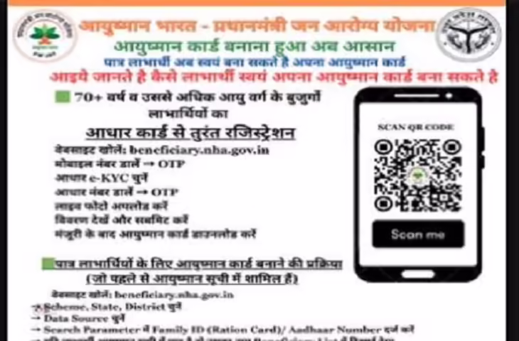 आयुष्मान कार्ड बनाने का विशेष अभियान: लाभार्थियों को 5 लाख रुपये तक का मुफ्त इलाज
