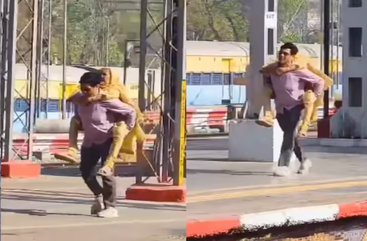 बेटे का भावुक कर देने वाला फर्ज, बुजुर्ग मां को पीठ पर उठाकर पार कराया प्लेटफॉर्म; वायरल वीडियो ने जीता दिल