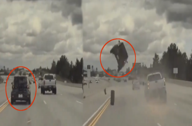 अचानक हवा में उछल गई सड़क पर चलती कार, पहले नहीं देखा होगा ऐसा हादसा, देखें वीडियो