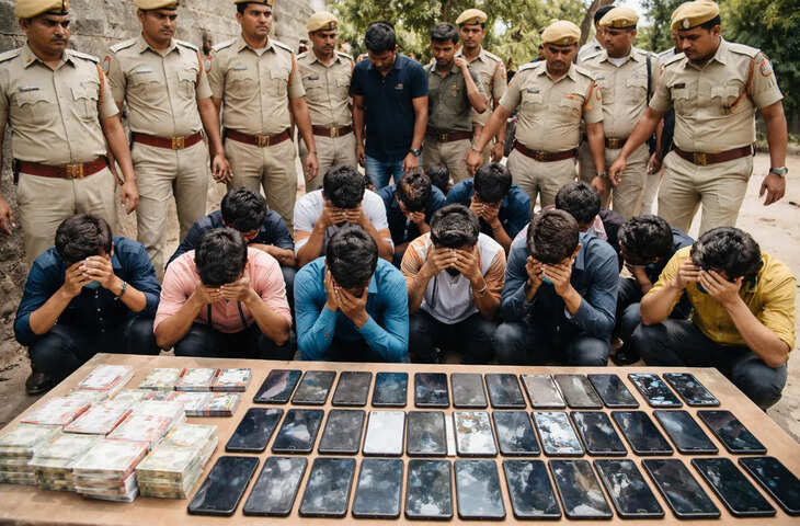 डूंगरपुर में साइबर ठगी गैंग का भंडाफोड़, एस्कॉर्ट सर्विस के नाम पर 13 गिरफ्तार