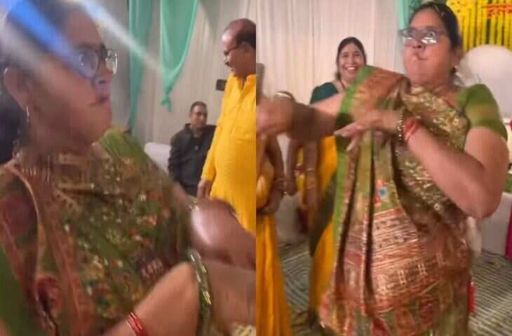 आंटी का एनर्जी लेवल देख रह गए लोग दंग! शादी में किया ऐसा कमाल डांस कि वीडियो वायरल होकर मचा गया धमाल
