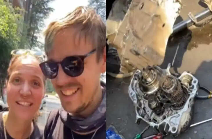 यूरोपियन कपल की सुपर बाइक हुई खराब, सड़क पर दुकान लगाने वाले मैकेनिक ने कर दिखाया कमाल