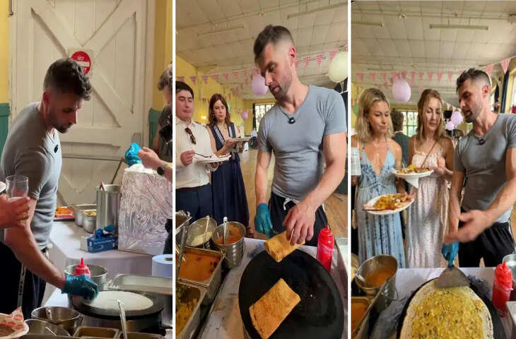Viral Video: अंग्रेजों की वेडिंग में दिखा देसी तड़का, डोसे से लेकर पानी पूरी तक का स्वाद लेते नजर आए मेहमान
