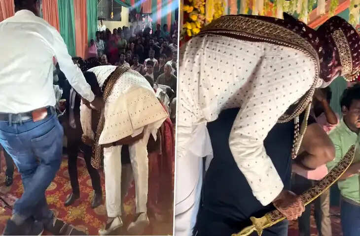 शादी में दूल्हे की फिल्मी एंट्री, जीजा ने कंधों पर उठाकर बनाया &lsquo;बाहुबली&rsquo; मोमेंट
