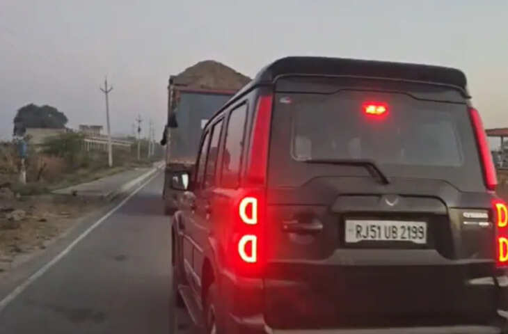 नेशनल हाईवे पर बजरी माफियाओं का तांडव, पुलिस ने जब्त की स्कॉर्पियो; डंपर फरार