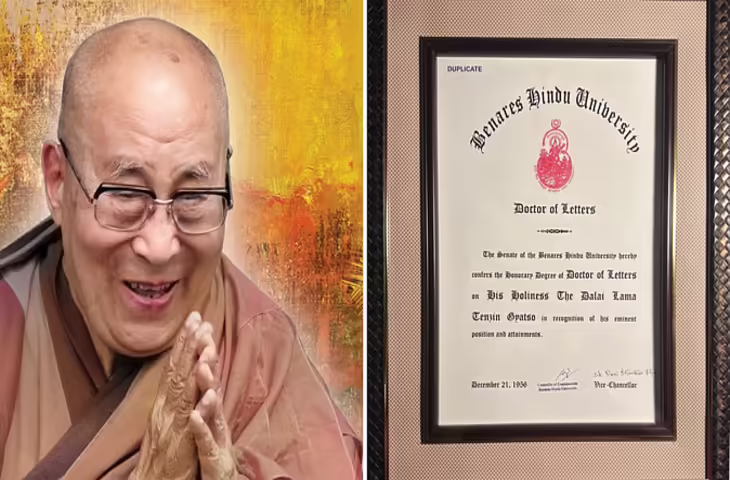 बीएचयू ने दलाई लामा को 69 साल बाद सौंपी डि.लिट की दूसरी प्रति, धर्मशाला संग्रहालय में होगी संरक्षित
