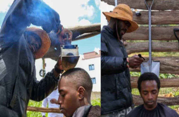 कैंची और कंघी की जगह&hellip; फावड़े और प्रेस से बाल बनाता है ये नाइ, वायरल वीडियो देख आपके भी उड़ जाएंगे होश&nbsp;