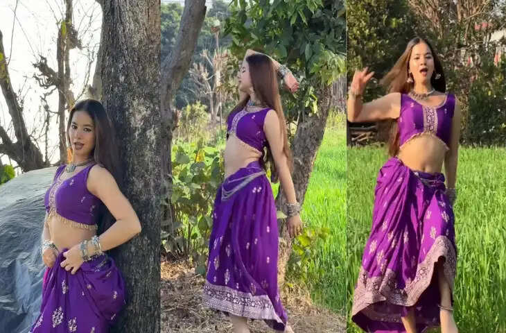  &lsquo;जादू की झप्पी&rsquo; गाने पर लड़की ने किया जोरदार डांस, Purple लहंगा पहनकर इंटरनेट पर मचाई धूम