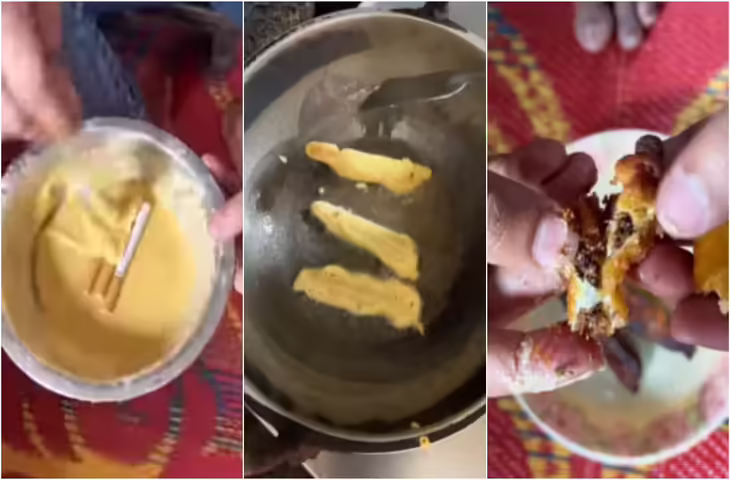 बन्दे में दिखाई गजब की क्रिएटिविटी! सिगरेट के बना डाले पकौड़े, वीडियो देख लोग बोले - 'इसे खाना है या फूंकना है?"