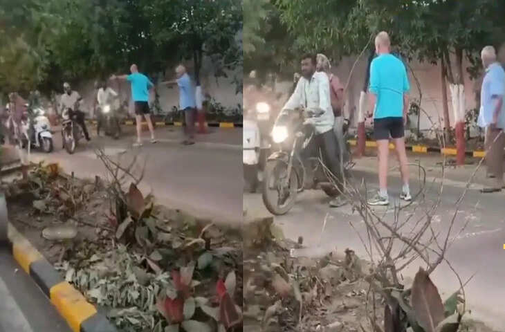 फुटपाथ पर चला रहे थे बाइक, विदेशियों ने यूं सिखाया ट्रैफिक सेंस; वीडियो हुआ वायरल