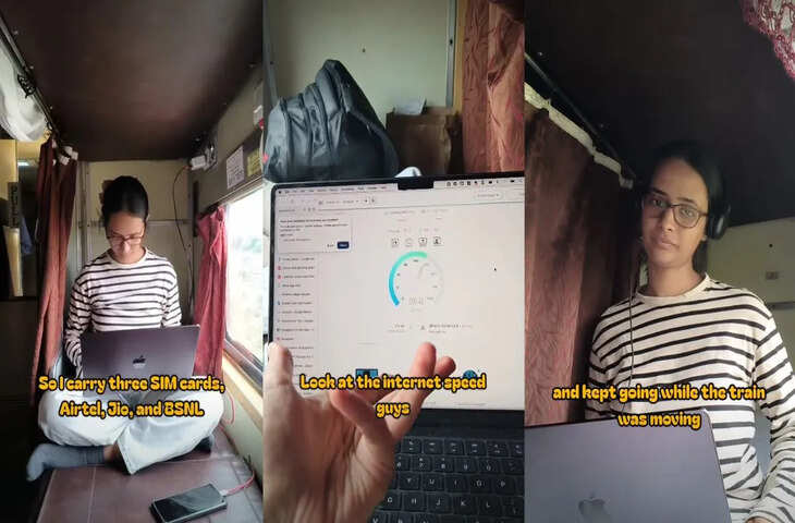 6 घंटे ट्रेन में सफर और साथ-साथ ऑफिस का काम! महिला ने दिखाया अपना अनोखा Remote Work Setup; VIDEO वायरल&nbsp;