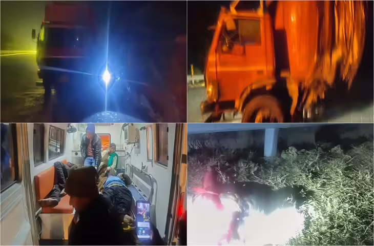 हाईवे पर मातम: मथुरा में बेकाबू ट्रक ने बस यात्रियों को कुचला, 6 की दर्दनाक मौत