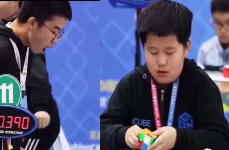 Viral Video: पलक झपकते ही बच्चे ने सुलझा दिया Rubik&rsquo;s Cube, स्पीड देखकर लोगों को नहीं हुआ यकीन