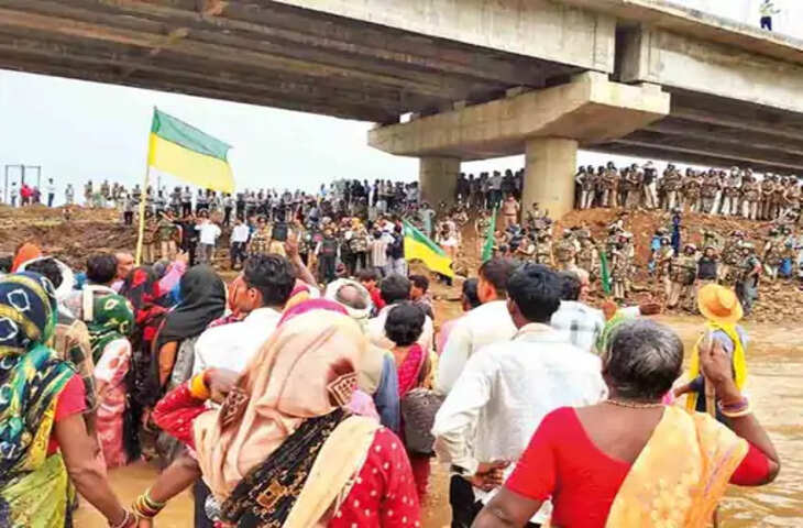 केन-बेतवा लिंक परियोजना प्रभावितों का 'चिता आंदोलन' खत्म, 17वें दिन प्रशासन ने हटाया; अनशन अब भी जारी