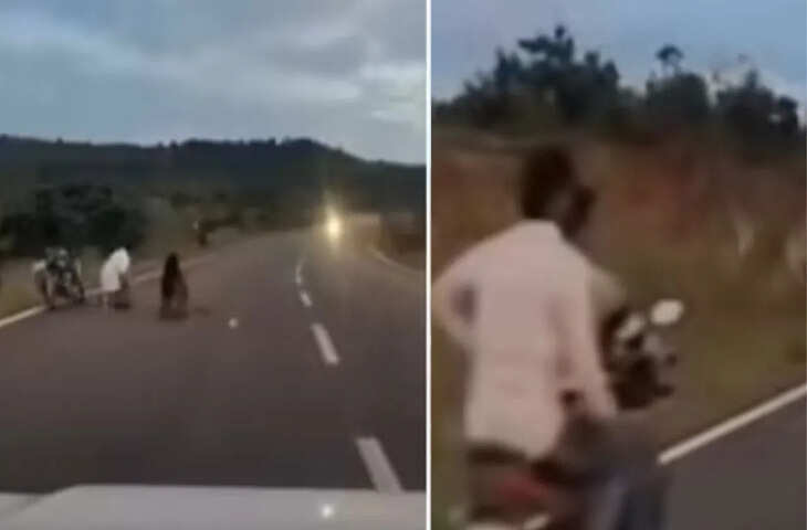 हाईवे पर फोटो खिंचवाने बैठे कपल की जान बचाई सतर्क ड्राइवर ने