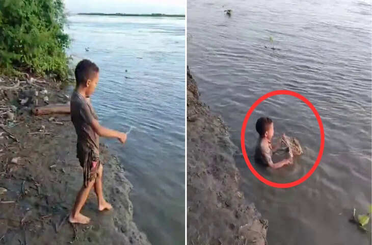 Viral Video: मासूम बच्चे की हैरान कर देने वाली हरकत, पास जाकर करने लगा मगरमच्छ के दांतों की सफाई&nbsp;