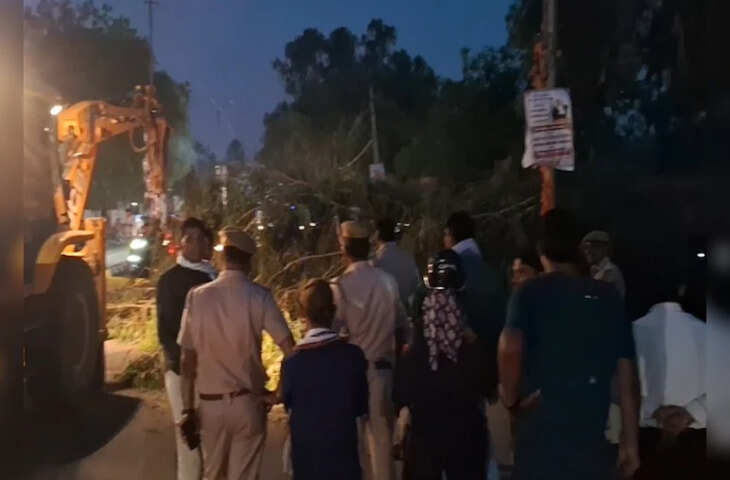 बूंदी में बड़ा हादसा: ट्रैफिक लाइट के पास पेड़ गिरा, आधा दर्जन बाइक सवार घायल
