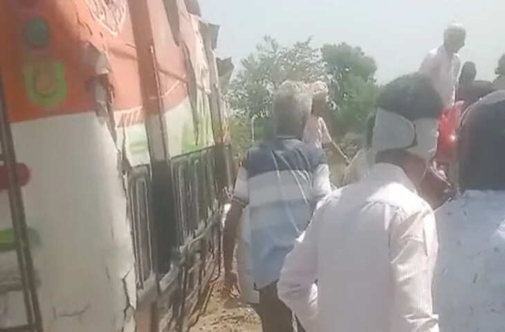 राजसमंद में बड़ा सड़क हादसा टला: अनियंत्रित होकर पलटी प्राइवेट बस, 12 से अधिक यात्रियों की जान पर बनी आफत