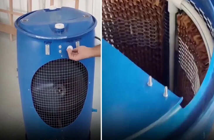 Desi Jugaad Viral: नीले ड्रम से बना &lsquo;गजब का AC&rsquo;, वीडियो देख बन्दे के दिमाग को लोग कर रहे सलाम&nbsp;